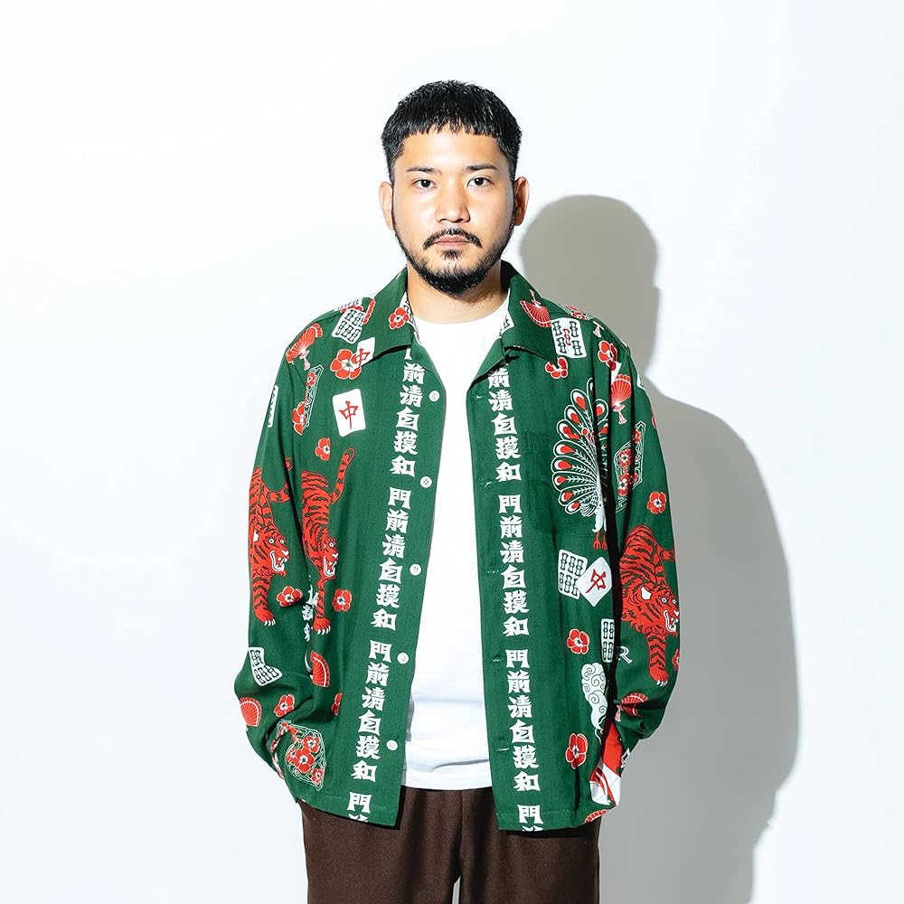 Eanbe いあんべ 麻雀 / GREEN アロハシャツ ハワイアンアロハ　沖縄 麻雀 / GREEN – Eanbe